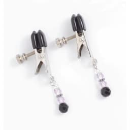 Broad Tip Clamp w/ Purple Beads, image 1