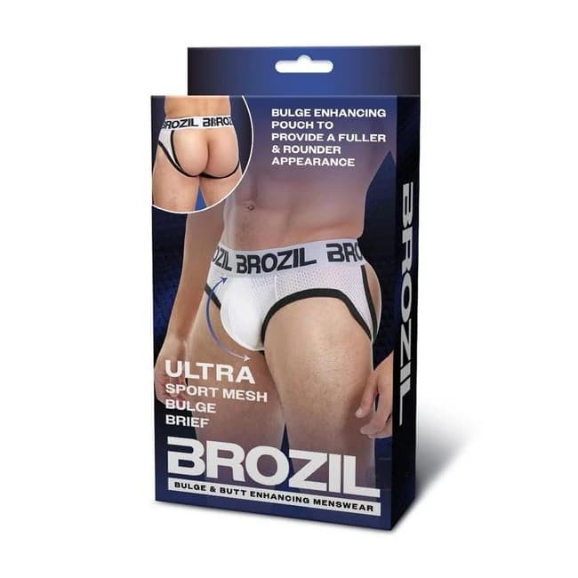 Brozil Open Back Mesh Brief L/xl Wht - Image 1
