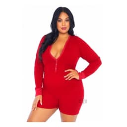 Brushed Romper Long John/flap 2x/4x Blk, image 2