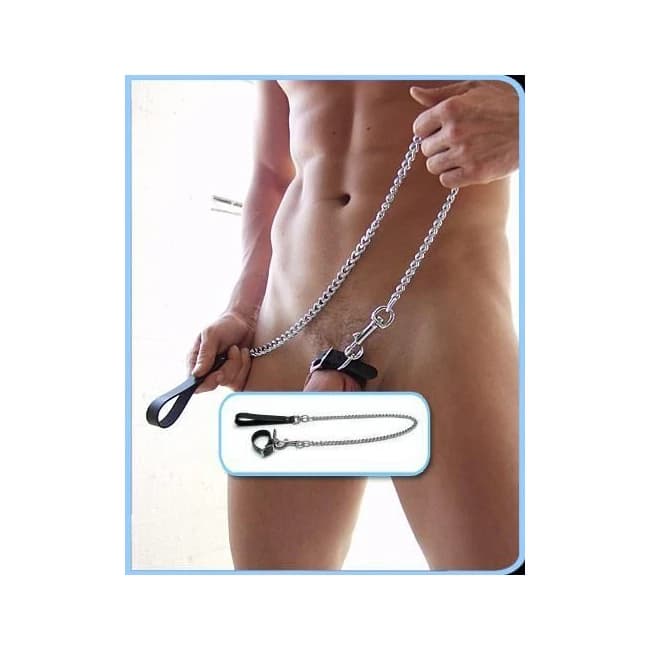 Buckling Cockring & Chain Leash Set - Image 1