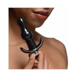 Bumpy Vibrating Anal Plug Black, image 1