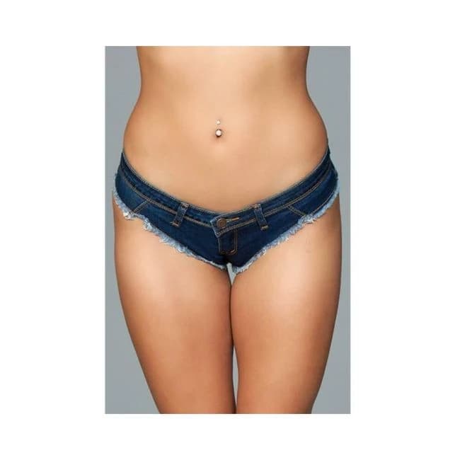 Buns Out Cheeky Shorts Blue - Image 1