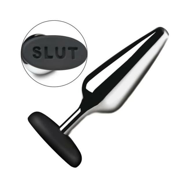 Butt Slut Metal & Silicone Butt Plug - Image 1