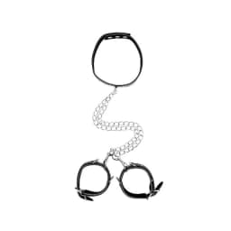 B&w Collar W/ Handcuffs Straps & Chain - Image 5
