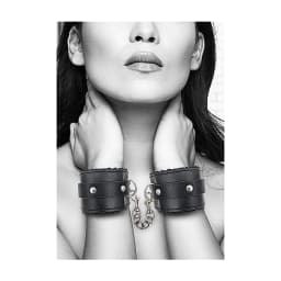 B&w Hand Cuffs W/ Straps Bonded Leather, image 1