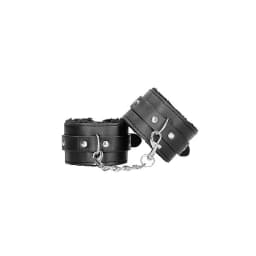 B&w Hand Cuffs W/ Straps Bonded Leather, image 4