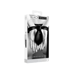 B&w Satin Bondage Tie Black, image 2