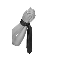 B&w Satin Bondage Tie Black, image 6