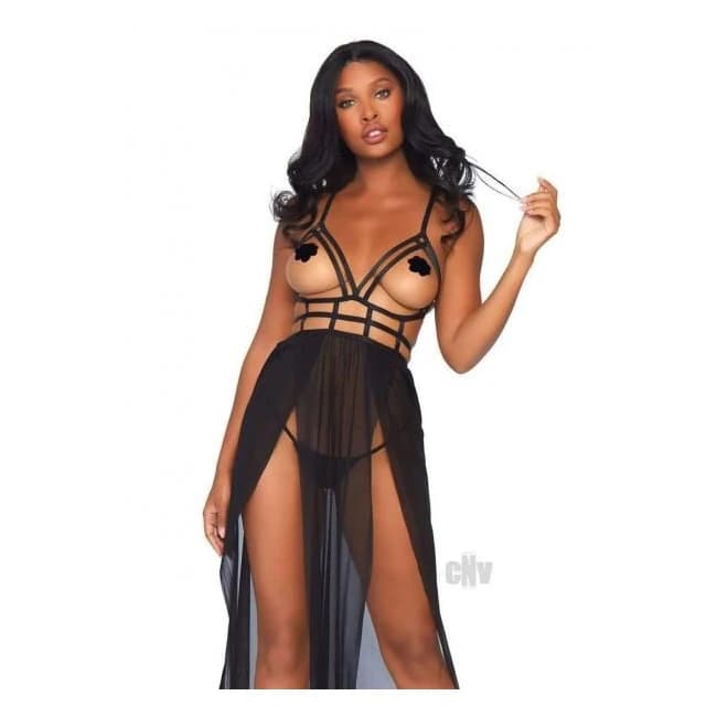Cage Maxi Dress Gstring 2pc S/m Black - Image 1