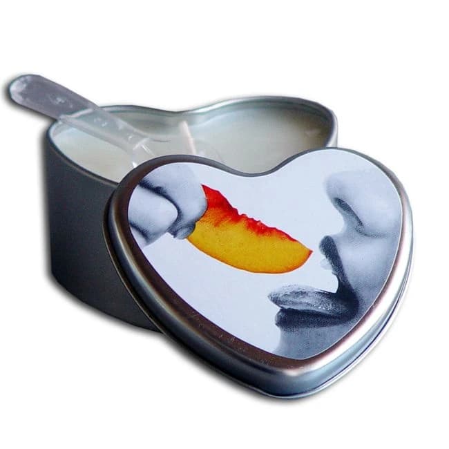 CANDLE 3-IN-1 HEART EDIBLE PEACH 4.7 OZ  - Image 1