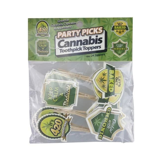 Cannabis Party Picks 24 Toothpick Toppers - Image 1