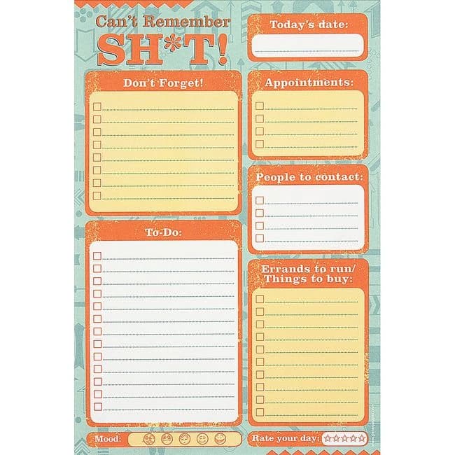 Can't Remember Shit Note Pad - Image 1