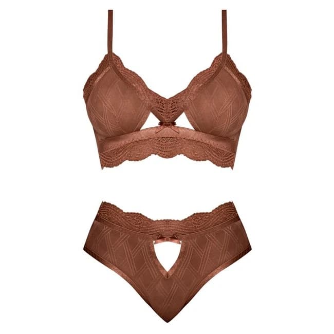 Caramel Kiss Bralette & G- Panty - Brown - Image 1