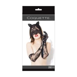 Cat Mask & Glove Set Black O/S, image 3