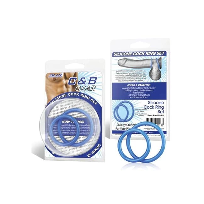 Cb Gear Silicone Cock Ring Set Blue - Image 1
