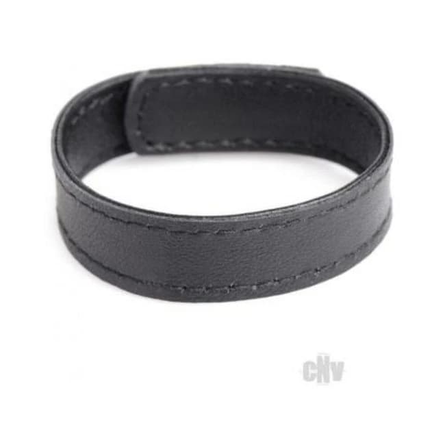 Cg Velcro Leather Cockring Black - Image 1