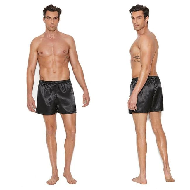 Charmeuse Satin Unisex Boxer Short-black - Image 1