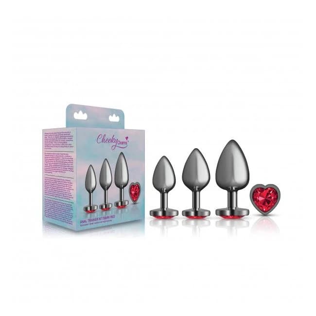 Cheeky Charms Metal Butt Plug Gunmetal Heart - Image 1