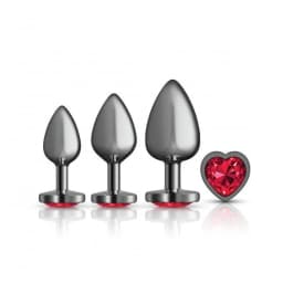 Cheeky Charms Metal Butt Plug Gunmetal Heart - Image 2