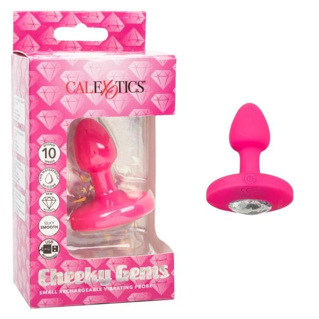 CHEEKY GEMS VIBRATING PROBE SMALL PINK  - Image 1