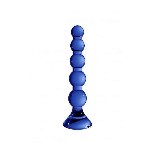 Chrystalino Stretch Blue Glass Anal Beads - Image 1