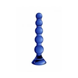 Chrystalino Stretch Blue Glass Anal Beads, image 1
