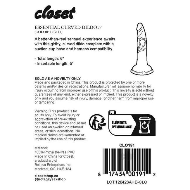 Closet Essential Curved Dildo 5 Dk - Image 1