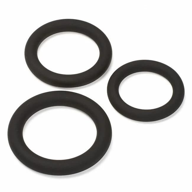 Cloud 9 Silicone C-rings 3 Pcs Black (bulk) - Image 1