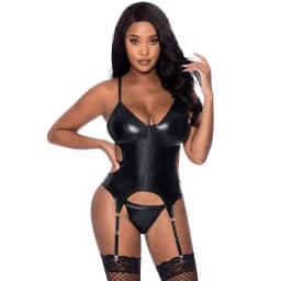 Club Candy Basque & Cheeky Panty Black L/XL, image 1