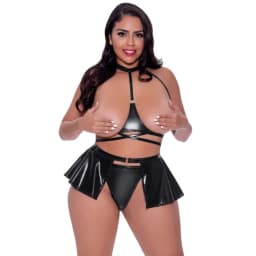 Club Candy Bra Skirt & Thong Black 2xl, image 3