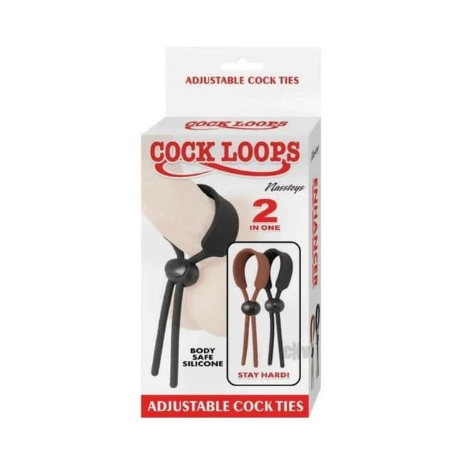 Cock Loops Adjustable Cock Ties Brown & Black - Image 1