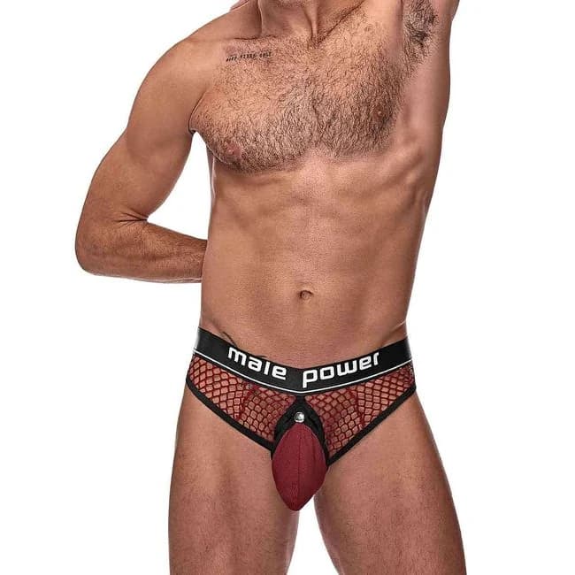 Cock Pit Cock Ring Thong Burgundy S/m - Image 1
