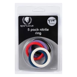 Cock Rings Nitrile 5pc Rainbow, image 1