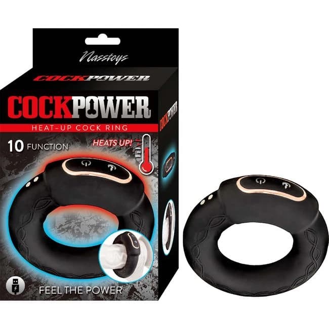 Cockpower Heat Up Cock Ring Black - Image 1