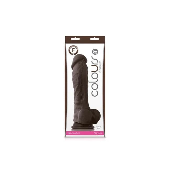 Colours Pleasures 8in Dildo Dark Brown - Image 1