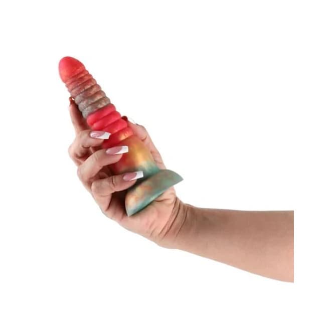 COLOURS STACKED 6IN DILDO RED/GOLD  - Image 1