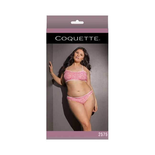 Coquette Bra Set Pink/white Xl - Image 1