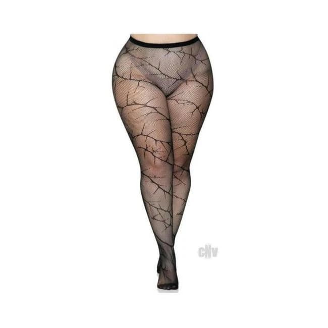 Cracked Fishnet Tights 1x-2x Black - Image 1