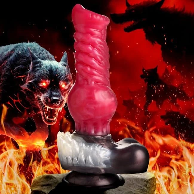 Creature Cocks Cujo Dildo Lg Red/blk - Image 1