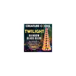 Creature Cocks Twilight Rainbow Glass Dildo, image 7