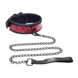 Crimson Tied Collar with Leash Red Black, image 2