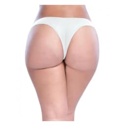 Crotchless Thong with Pearls White 1x/2x, image 2