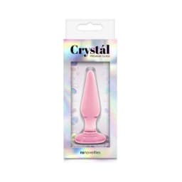 Crystal Glass Tapered Butt Plug Small Pink, image 2