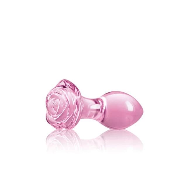 Crystal Rose Glass Anal Plug - Image 1