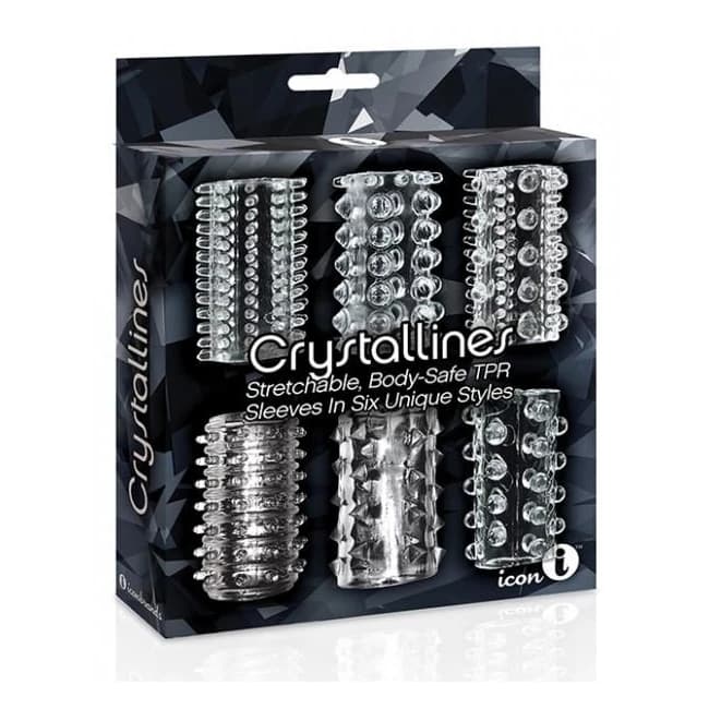 Crystalline Tpr Cock Sleeve 6 Pack Clear - Image 1