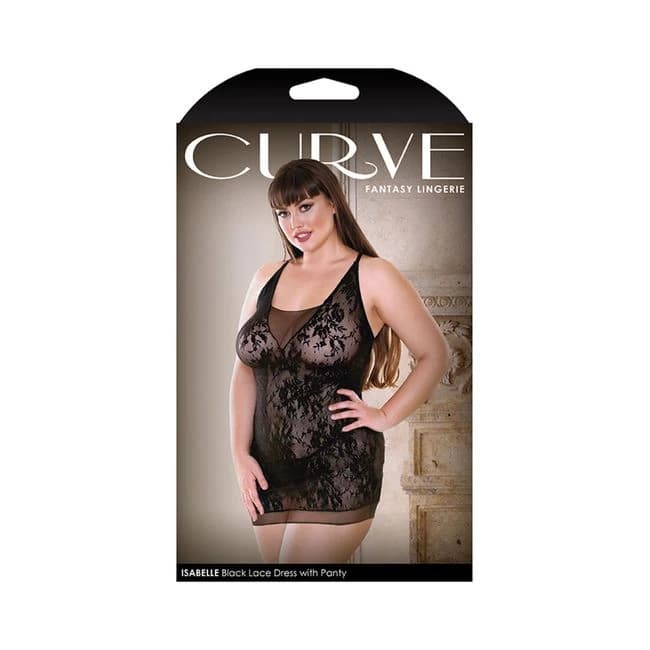Curve Isabelle Black Dress W/ Panty 1x/2x - Image 1