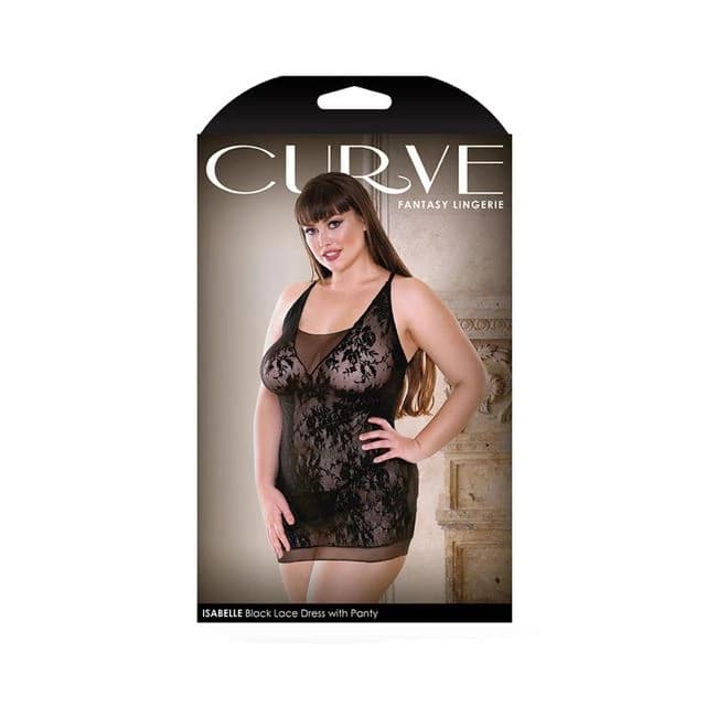 Curve Isabelle Black Dress W/ Panty 3x/4x - Image 1