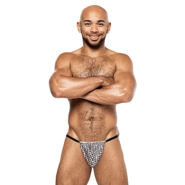 (d) Disco Desire Posing Strap Silver O/s - Image 1