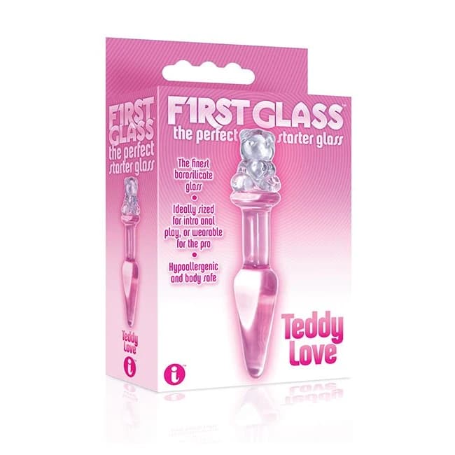 (d) the 9s First Glass Teddy Butt Plug Pink - Image 1