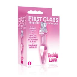 The 9s First Glass Teddy Butt Plug Pink, image 1